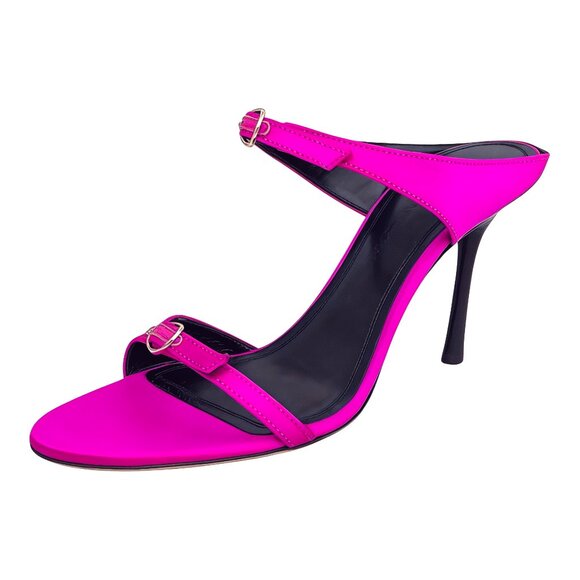 Victoria Beckham 90 Jordy Mule Sandals Stilettos in Hot Pink | Fuchsia | Size 8 - Picture 1 of 10